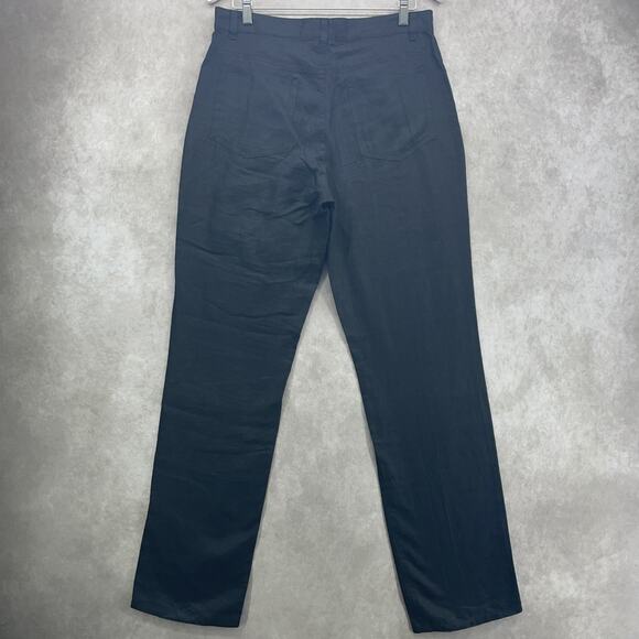 Kenneth Cole NY 100% Linen Pants Women’s Fits 32W x 33.5L Black Straight Leg - Picture 2 of 7